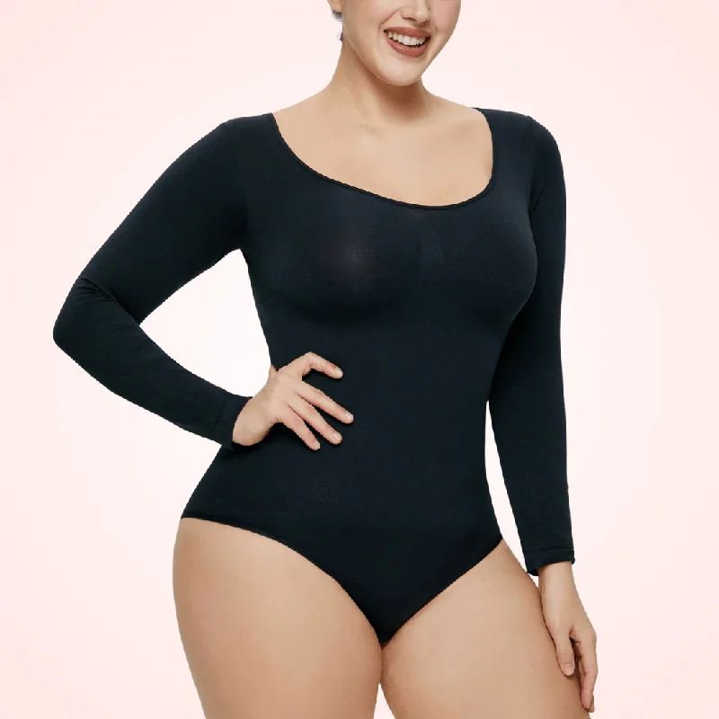 body-hugging shapewear briefsLong Sleeve Bodysuit Waist Trainer Shapewear