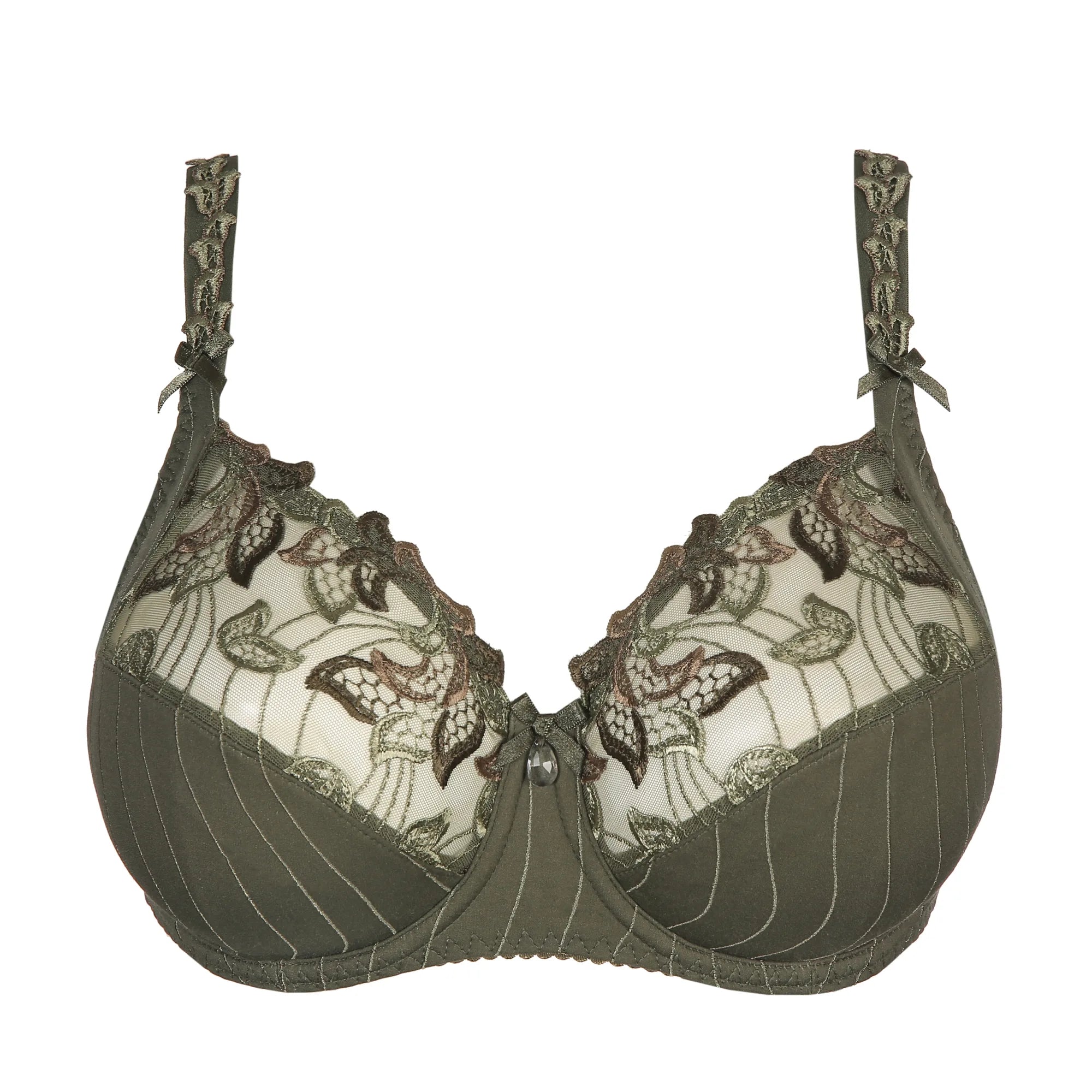 floral lace lingerie with matching robesPrimadonna Deauville full cup bra Paradise Green