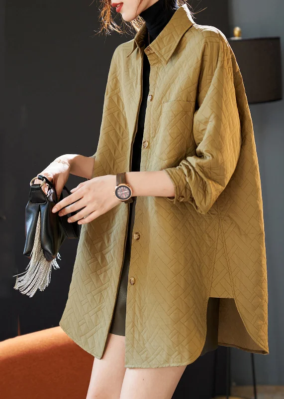 Women's Hooded CoatsHandmade Khaki Oversized Side Open Spandex Coats Spring