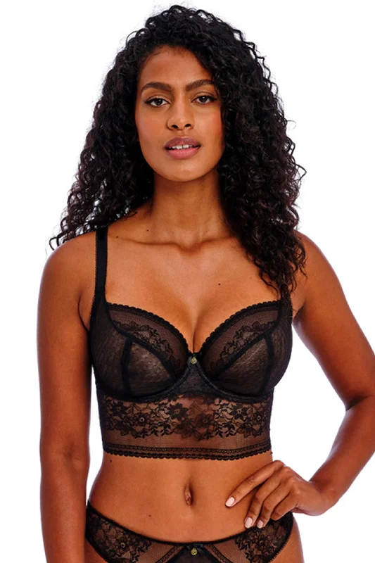 wireless maternity bras with adjustable strapsSydnie Longline Bra Black