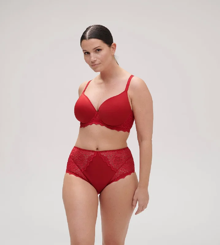 sheer lace lingerie robesCaresse 3D Spacer Plunge -Tango Red (Seasonal Colour)