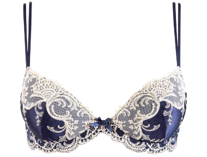 floral lace lingerie setsLise Charmel Splendeur Soie Contour bra Marine