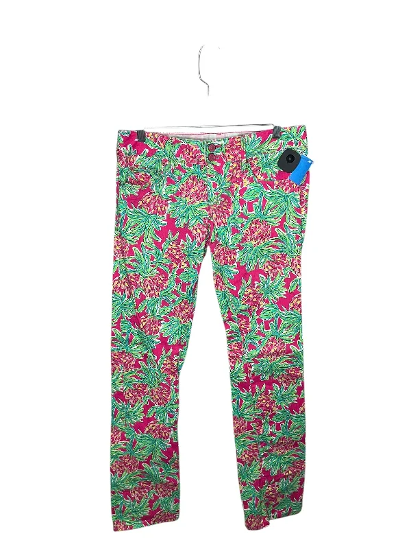 Women's Yoga PantsJeans Straight By Lilly Pulitzer In Green & Pink, Size: 6