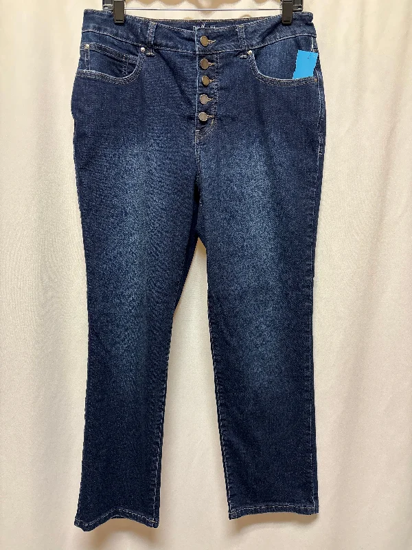 Women's Jodhpurs with High CollarJeans Straight By Clothes Mentor In Blue, Size: 12