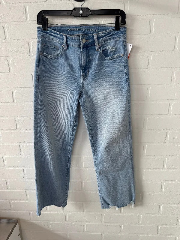 Women's Flared PantsJeans Cropped By American Eagle In Blue Denim, Size: 2