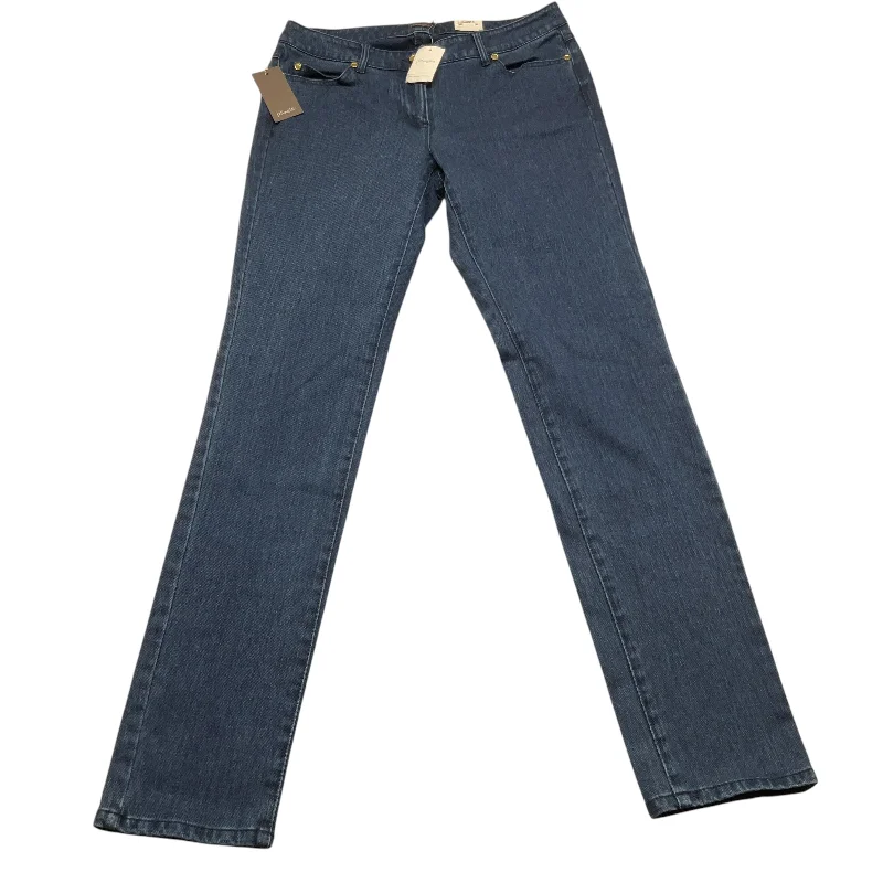 Women's Jodhpurs with Mandarin CollarJeans Straight By J Mclaughlin In Blue Denim, Size: 6