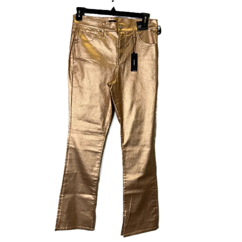 Women's Jodhpurs with Short LengthJeans Straight By Express In Gold, Size: 10