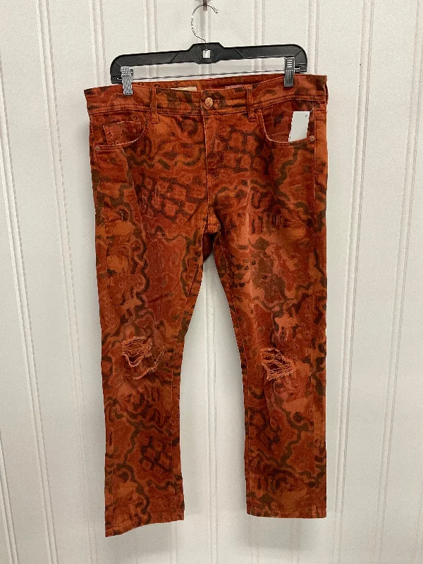 Women's Flared PantsJeans Straight By Pilcro In Orange, Size: 8p