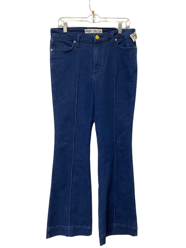 Women's Jodhpurs with Keyhole CollarJeans Boot Cut By Wrangler In Blue Denim, Size: 30