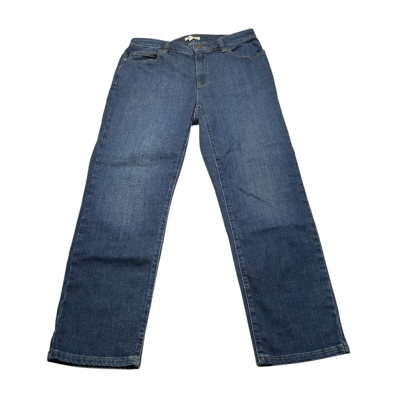 Women's Jodhpurs with Peter Pan CollarJeans Straight By Eileen Fisher In Blue Denim, Size: 6