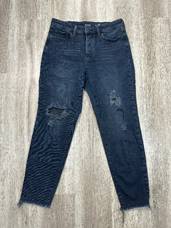 Women's Jodhpurs with Square CollarJeans Straight By Old Navy In Black Denim, Size: 6