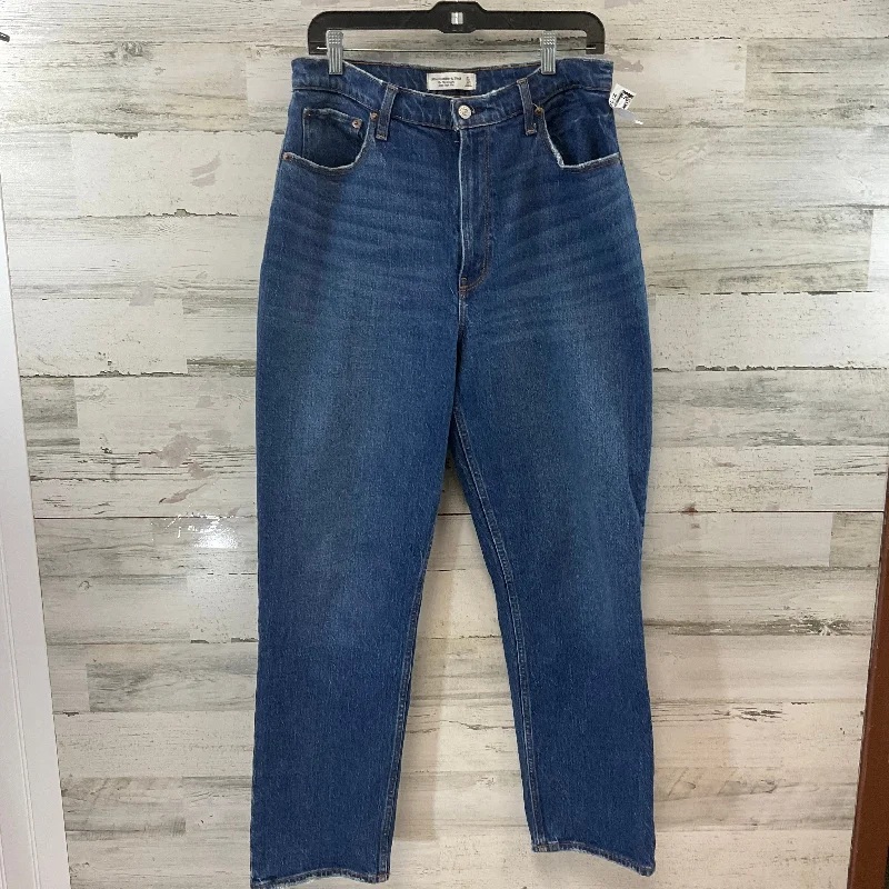 Women's Jodhpurs with Ankle LengthJeans Straight By Abercrombie And Fitch In Blue Denim, Size: 12