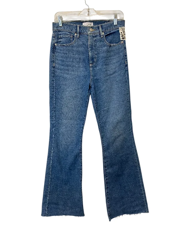 Women's Jodhpurs with ButtonsJeans Flared By Loft In Blue Denim, Size: 4