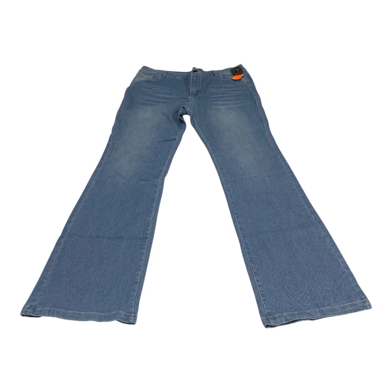 Women's Jodhpurs with Mandarin CollarJeans Straight By Clothes Mentor In Blue Denim, Size: 16