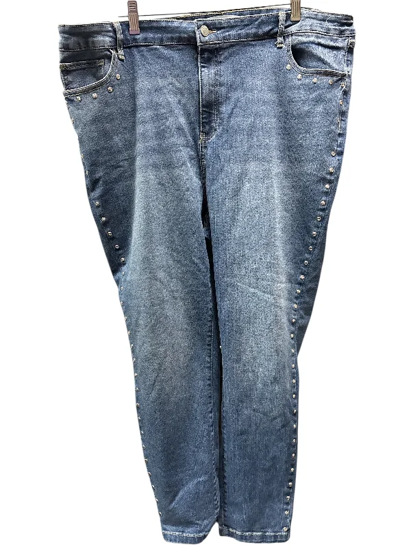 Women's Jodhpurs with Keyhole CollarJeans Skinny By Marc New York In Blue Denim, Size: 20