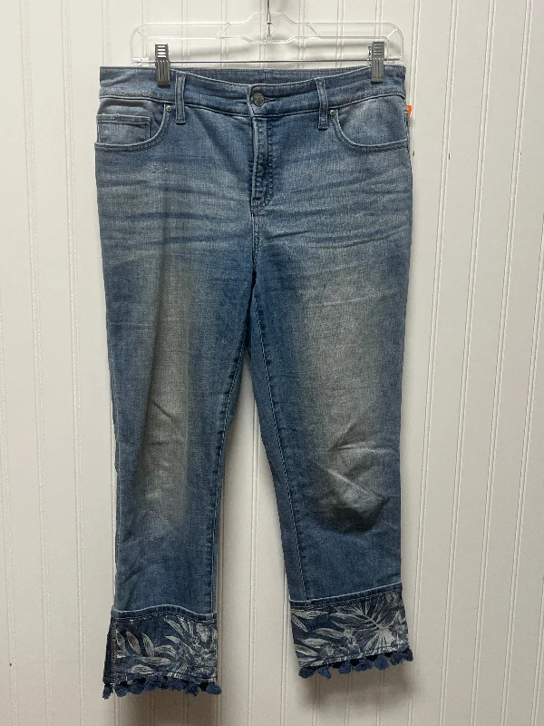 Women's Jodhpurs with Rounded HemJeans Boyfriend By Chicos In Blue Denim, Size: 4