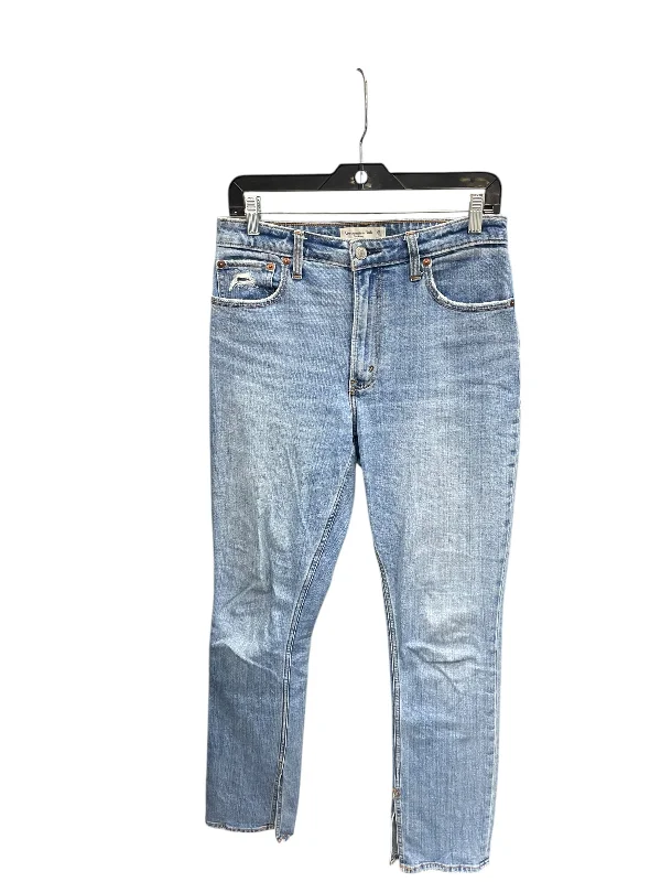 Women's Jodhpurs with Mid WaistJeans Straight By Abercrombie And Fitch In Blue Denim, Size: 4