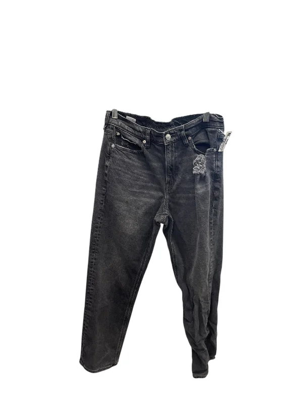 Women's Jodhpurs with Flared LegJeans Boyfriend By American Eagle In Black Denim, Size: 8