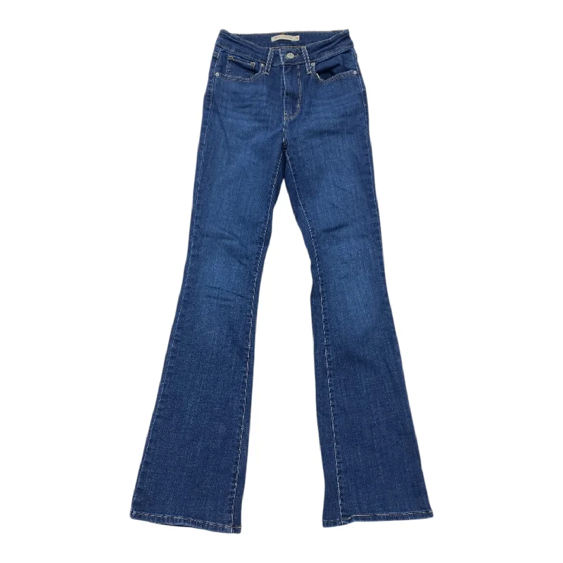 Women's Jodhpurs with Collarless NeckJeans Boot Cut By Levis In Blue Denim, Size: 2