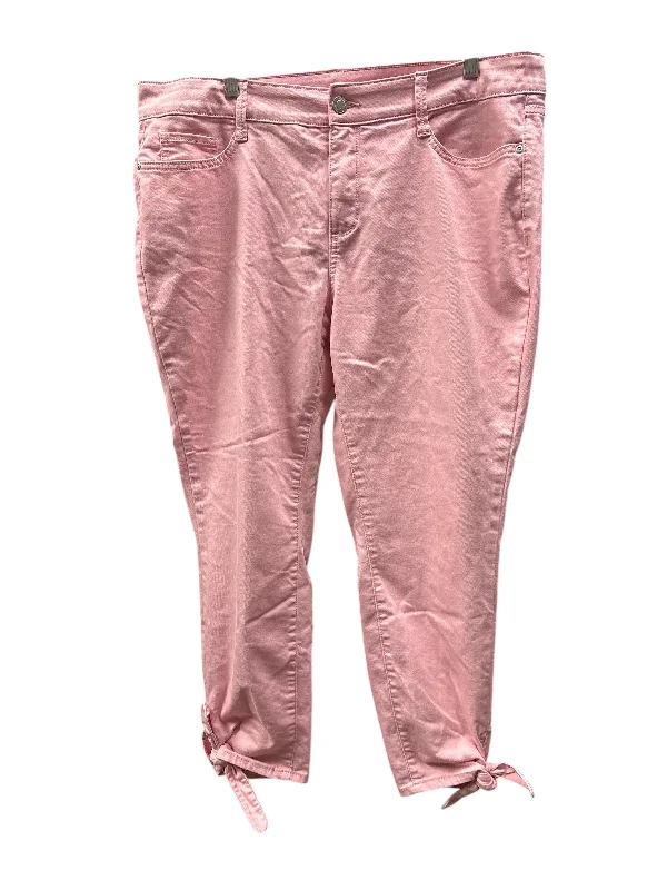 Women's Jodhpurs with High CollarJeans Skinny By St Johns Bay In Pink, Size: 18