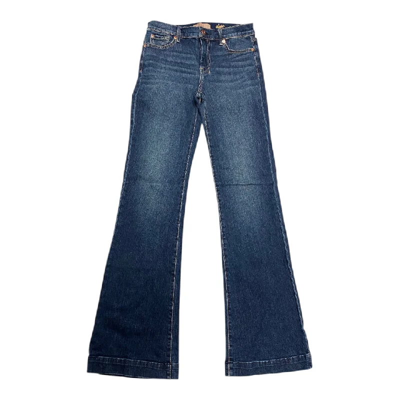 Women's Jodhpurs with Short LengthJeans Boot Cut By Seven 7 In Blue Denim, Size:8