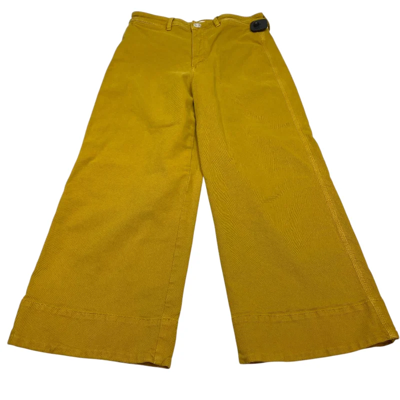 Women's ChinosJeans Cropped By Loft In Yellow Denim, Size: 6