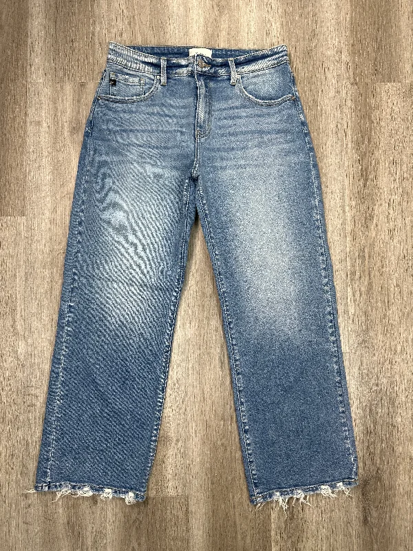 Women's Jodhpurs with Mandarin CollarJeans Cropped By Kancan In Blue Denim, Size: 8