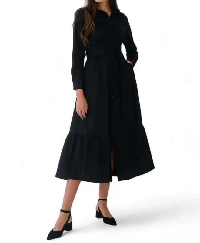 Women's Shirt Collar DressesCarrie Dress In Black