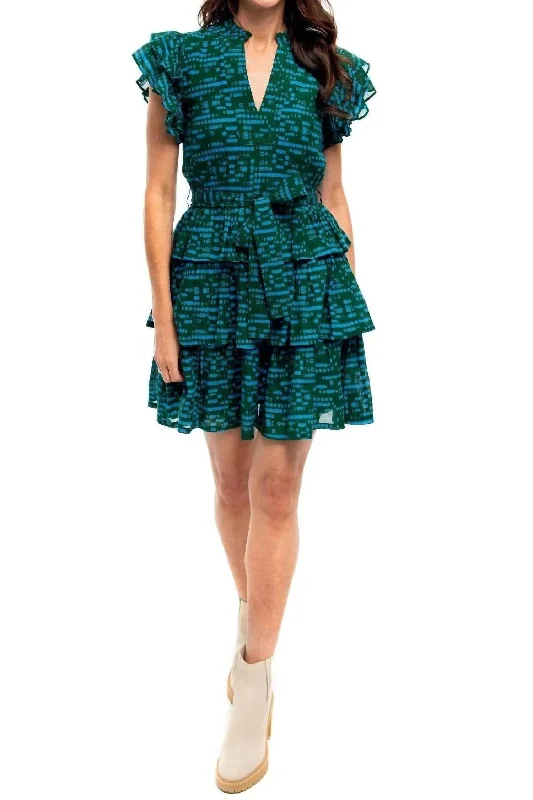 Women's Pleated DressesDelilah Ruffle Dress In Emerald