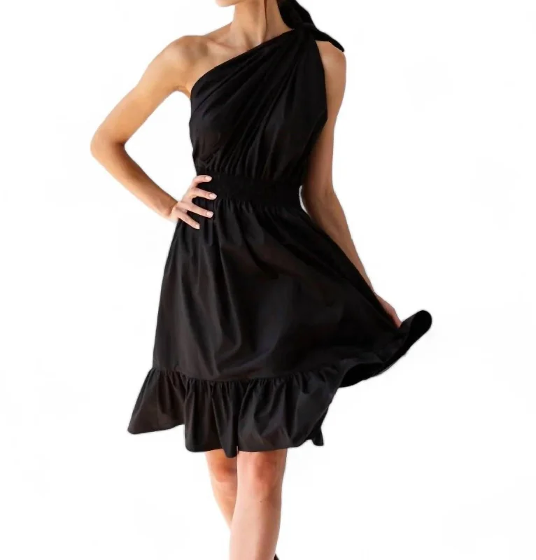 Women's V-Shaped-Neck DressesDemi Short Dress In Black