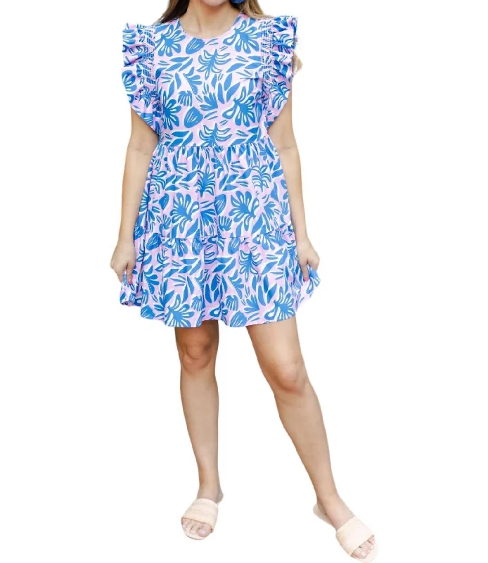 Women's Low Collar DressesEverly Dress In Spring It On Blue