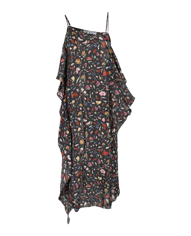 Women's Midi DressesFlowers Waves Slip Dress