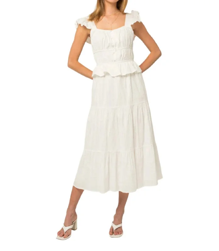 Women's Keyhole-Neck DressesJennifer Dress In White