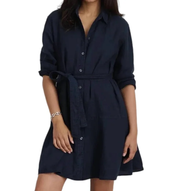 Women's Low-Neck DressesLilia Shirt Dress In Navy