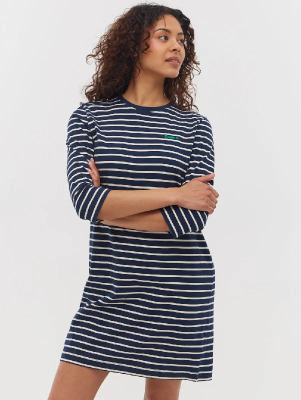 Women's Halter DressesMab Striped 3/4 Sleeve Dress