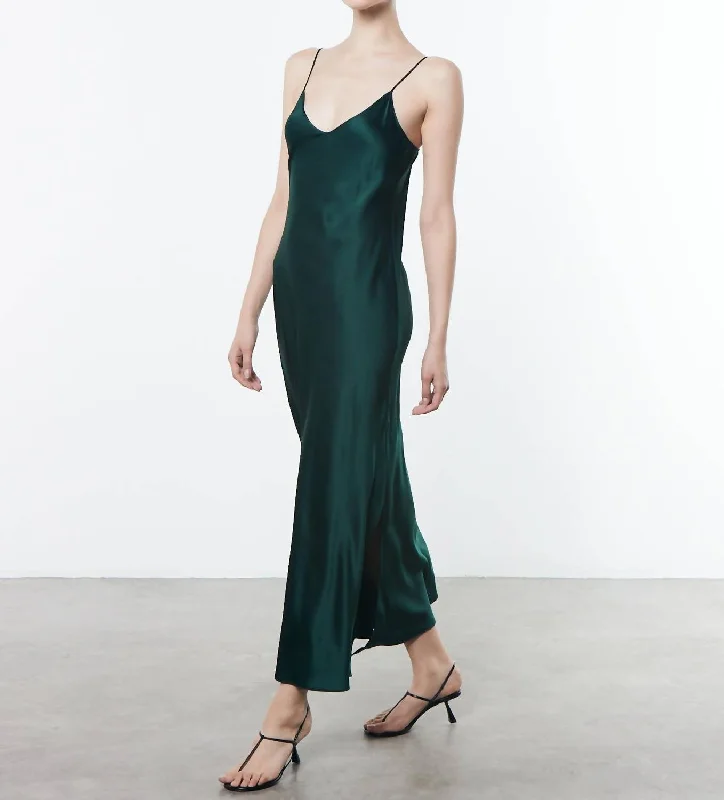 Women's Flared DressesSilk Bias Dress In Malachite