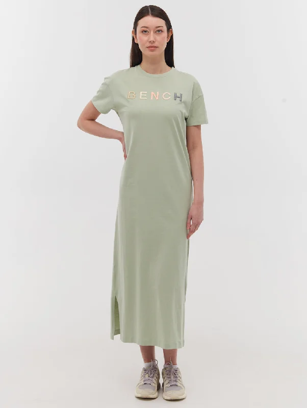 Women's V-Neck DressesTussah Chest Logo T-Shirt Dress