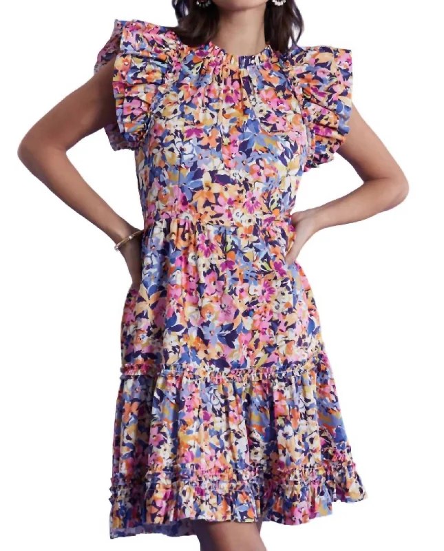 Women's Sweetheart Collar DressesUrsula Cotton Bouquet Dress In Multi