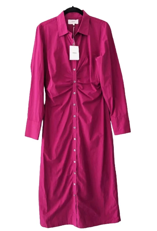 Women's High Collar DressesWomen's Banks Dress In Deep Magenta