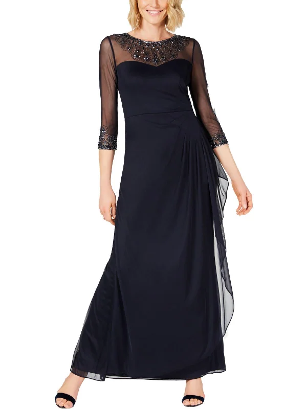 Women's Sweetheart Collar DressesWomens Formal Illusion Evening Dress